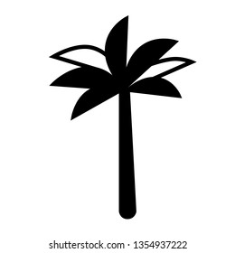 Palmtree flat illustration on white