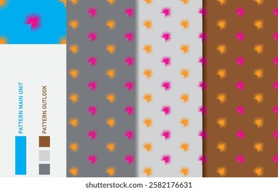 Palmyra palm leaf colorful seamless textile cloth pattern collection vector illustration
