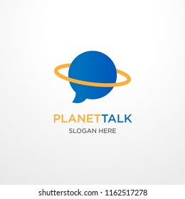 palnet talk logo template with crattive concept use for business website brand or startup application identity vector eps 10