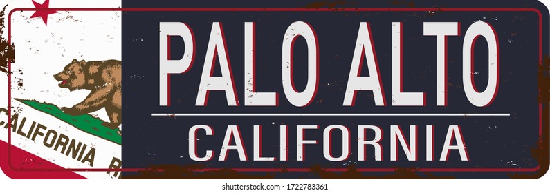 Palo Alto , California, road sign vector illustration, road table, USA city