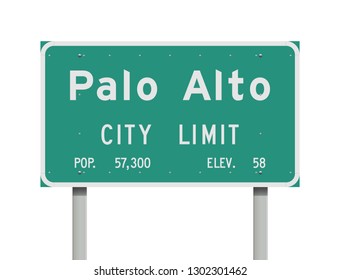 Palo Alto City Limit road sign