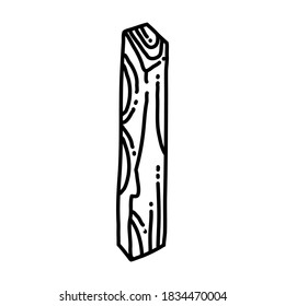 Palo Santo holy wood tree aroma flat style stick. Burning incense element vector image. Rustic wooden stick isolated on white
