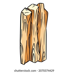 Palo Santo. Holy wood tree aroma sticks from Latin America. Smudge burning incense bundle vector image