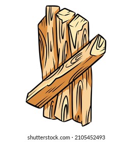 Palo Santo. Holy wood tree aroma sticks from Latin America. Smudge burning incense bundle vector image