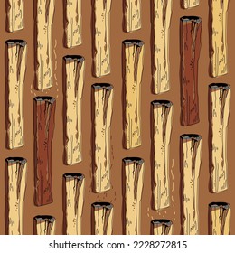 Palo Santo. Wooden incense sticks from Latin America. Seamless vector pattern.