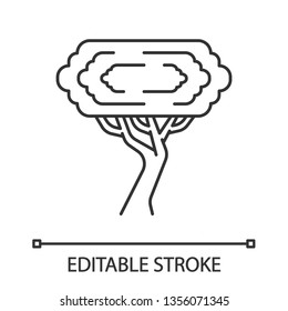 Palo Verde Tree Linear Icon. Parkinsonia Florida. American Desert Plant. Thin Line Illustration. Contour Symbol. Vector Isolated Outline Drawing. Editable Stroke