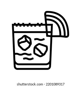 paloma cocktail glass drink line icon vector. paloma cocktail glass drink sign. isolated contour symbol black illustration