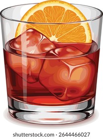 Coquetel de paloma com fatias de toranja, cubos de gelo e refrigerante espumante em um copo alto. Ilustração em aquarela sobre fundo branco. Bebida de citrinos de verão e conceito de coquetel tropical para design