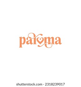 Paloma cursivo logo de marca de palabras icono plantilla vectorial.eps