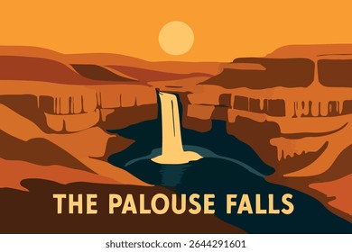 Palouse Falls is one of Washington's most iconic natural wonders, offering an awe-inspiring view of cascading water tumbling down steep cliffs into a river below.