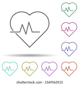 Palpitation multi color icon. Simple thin line, outline vector of web icons for ui and ux, website or mobile application