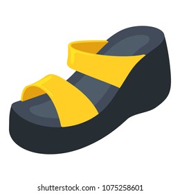 Paltform shoe icon. Isometric illustration of paltform shoe vector icon for web