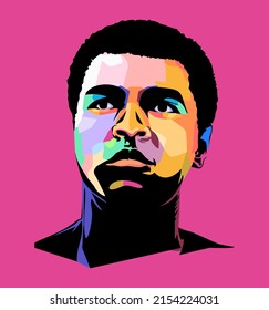 Palu,indonesia - May 09 2022 : Muhammad Ali Is A Former Professional Boxer From The United States,pop Art Style