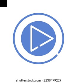 paly button icon solid style vector