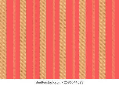 Pamask background stripe lines, straight fabric pattern textile. Fecorating texture vector seamless vertical in red and yellow colors palette.