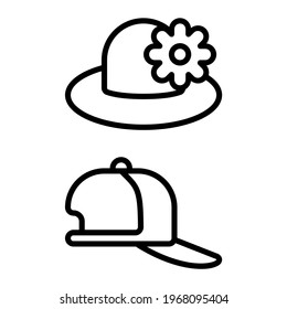 Pamela and cap icon with outline style and pixel perfect base. Suitable for website design, logo, app and UI. Based on the size of the icon in general, so it can be reduced.