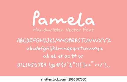 Pamela is a cool and modern handwritten font. It is suitable for any branding, product packaging, invitation, quote, t-shirt, label, poster, logo that you wish to develop.