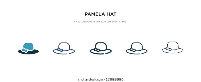 pamela hat icon in different style vector illustration. two colored and black pamela hat vector icons designed in filled, outline, line and stroke style can be used for web, mobile, ui