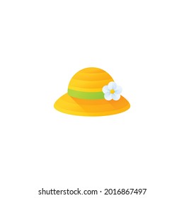 Icono de sombrero pamela aislado en fondo blanco