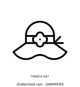 pamela hat icon. Line Art Style Design Isolated On White Background