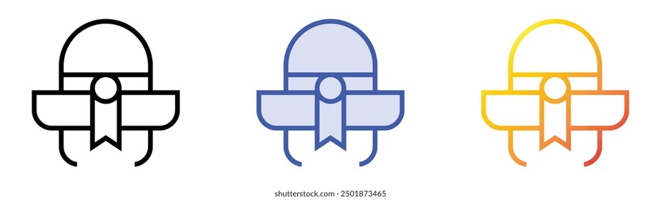 pamela hat icon. Linear, Blue Fill and Gradient Style Design Isolated On White Background