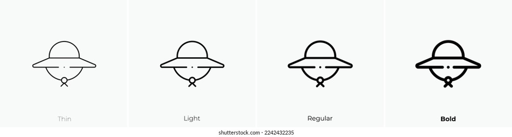 pamela hat icon. Thin, Light Regular And Bold style design isolated on white background