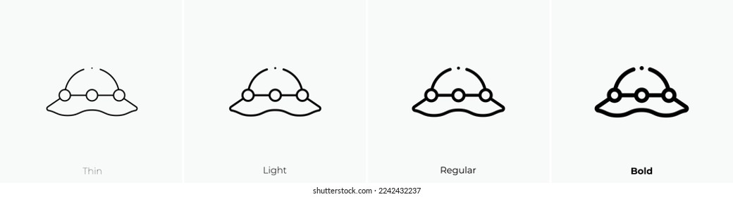 pamela hat icon. Thin, Light Regular And Bold style design isolated on white background