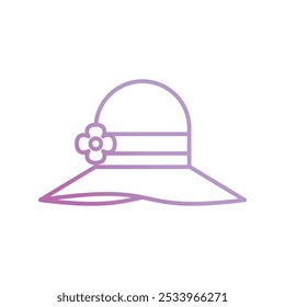 pamela hat icon with white background vector stock illustration