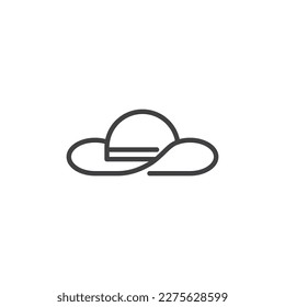 Pamela hat line icon. linear style sign for mobile concept and web design. Summer hat outline vector icon. Symbol, logo illustration. Vector graphics