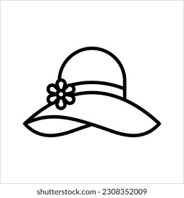 Pamela hat line icon, outline vector sign, vector illustration on white background