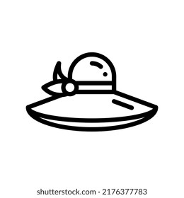 pamela hat line style icon. vector illustration for graphic design, website, app. EPS 10