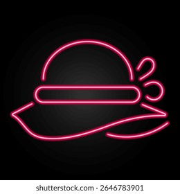 pamela hat neon sign, modern glowing banner design, colorful modern design trends on black background. Vector illustration.