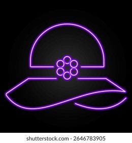 pamela hat neon sign, modern glowing banner design, colorful modern design trends on black background. Vector illustration.