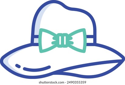 Pamela Hat outline color vector illustration