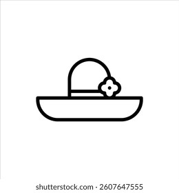 pamela hat outline icon. hat black line illustration.
