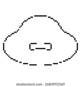 pamela hat pixel icon, 8-bit. Isolated vector illustration.