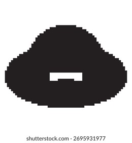 pamela Hut Pixel-Symbol, 8-Bit. Vektorgrafik auf weißem Hintergrund.