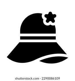 pamela hat solid icon illustration vector graphic