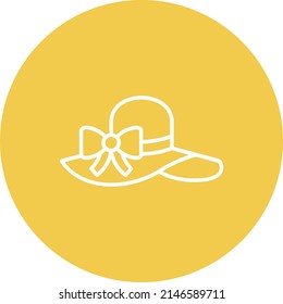 Icono vectorial del sombrero pamela. Se puede usar para imprimir, móviles y aplicaciones web.
