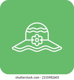 Icono vectorial del sombrero pamela. Se puede usar para imprimir, móviles y aplicaciones web.