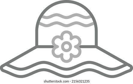 Icono vectorial del sombrero pamela. Se puede usar para imprimir, móviles y aplicaciones web.