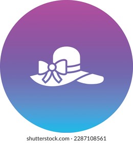 Icono vectorial del sombrero pamela. Se puede usar para imprimir, móviles y aplicaciones web.