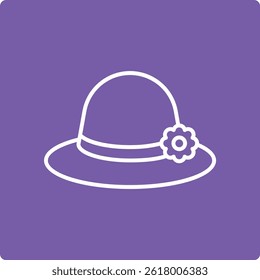 Ícone do vetor do Pamela Hat. Pode ser usado para impressão, aplicativos móveis e da Web.