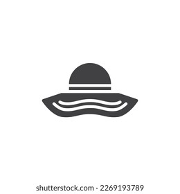 Pamela hat vector icon. filled flat sign for mobile concept and web design. Summer woman hat glyph icon. Symbol, logo illustration. Vector graphics