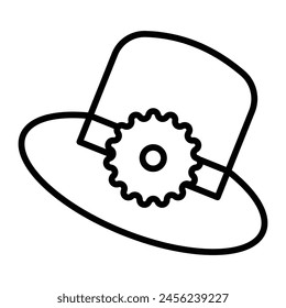 Diseño de iconos de línea de Vector de sombrero Pamela