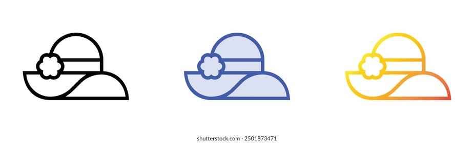Pamela icon. Linear, Blue Fill and Gradient Style Design Isolated On White Background
