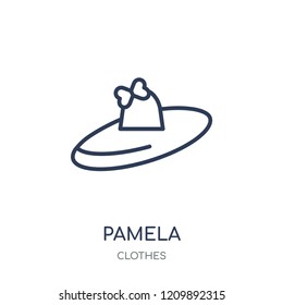 Pamela icon. Pamela linear symbol design from Clothes collection. Simple outline element vector illustration on white background.