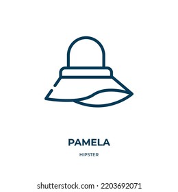 Pamela icon. Linear vector illustration from hipster collection. Outline pamela icon vector. Thin line symbol for use on web and mobile apps, logo, print media.
