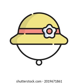 Pamela Icon Vector Illustration. Flat Outline Cartoon. Travel and Tourism Icon Concept Isolated Premium Vector