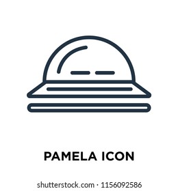 Pamela icon vector isolated on white background, Pamela transparent sign , thin symbols or lined elements in outline style